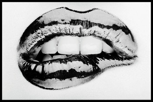 Abstracte lippen zwart-wit poster