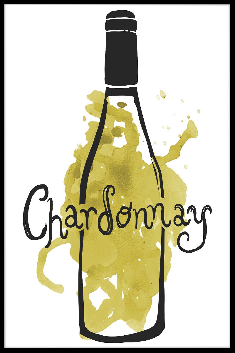 Chardonnay liefhebbers illustratie poster