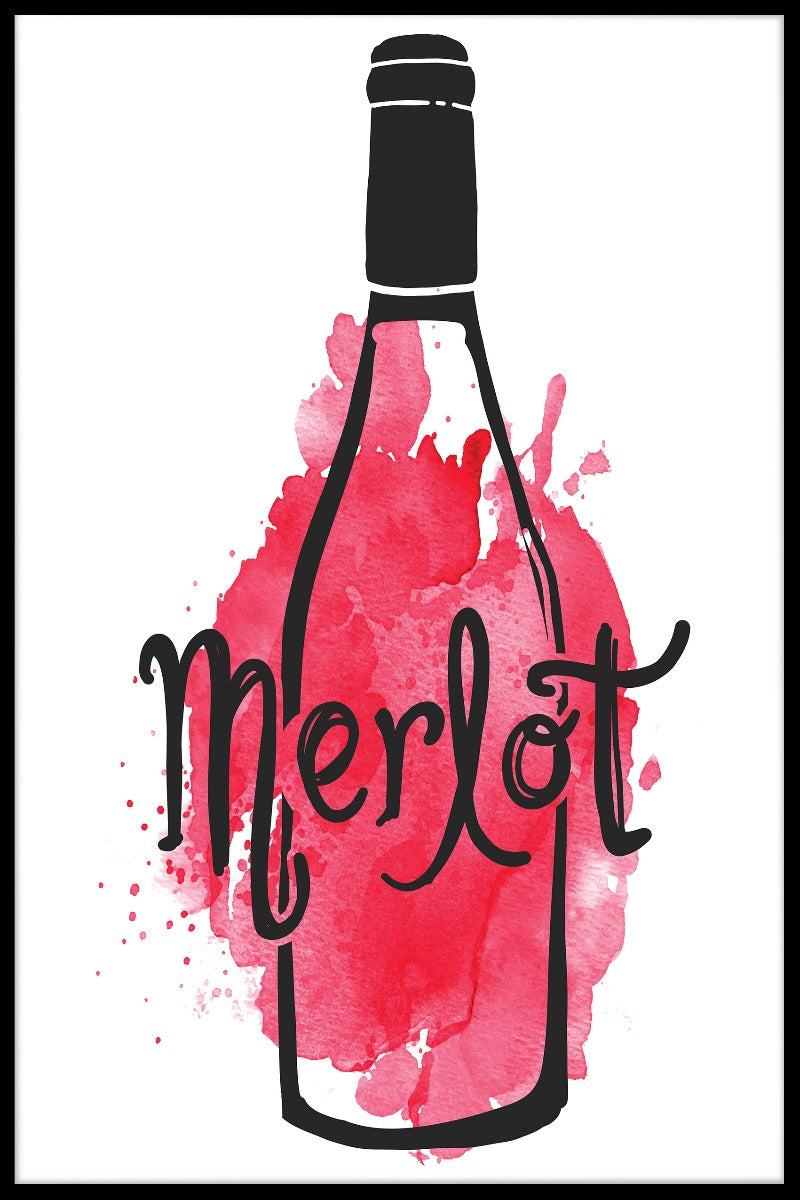 Ik hou van posters met Merlot-illustraties