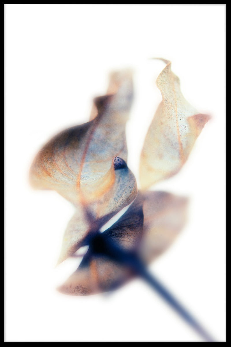 Abstracte blauwbruin getinte bladposter