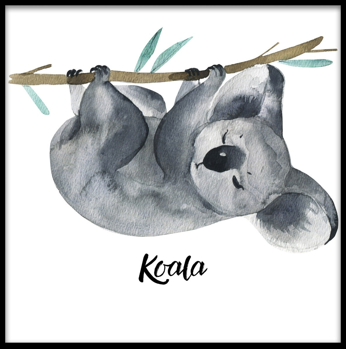 Slapende koala aquarel poster