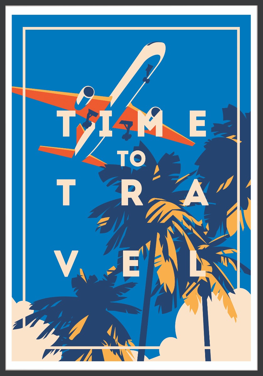 Tijd om vintage poster te reizen