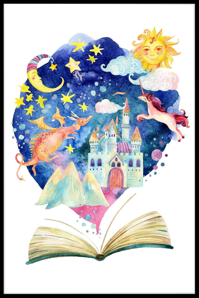 Aquarel kinderboek avonturenposter