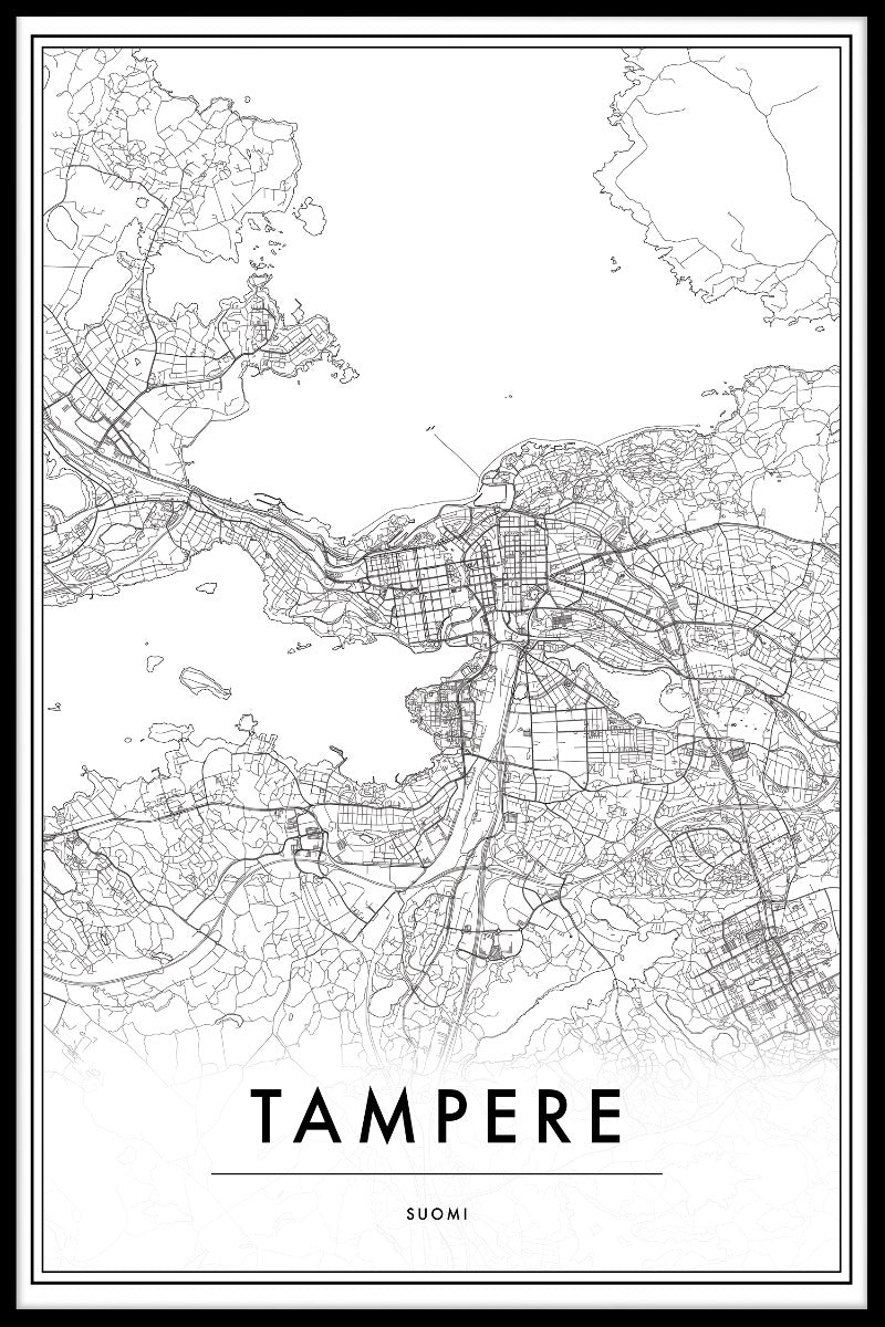 Tampere Finland Kaart Poster-pp