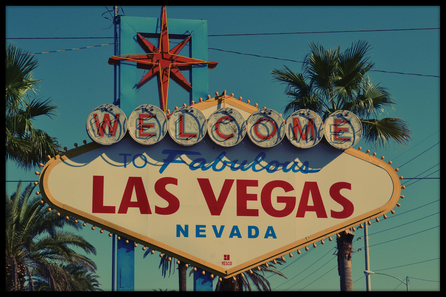 Vintage Welkom bij de poster van Las Vegas