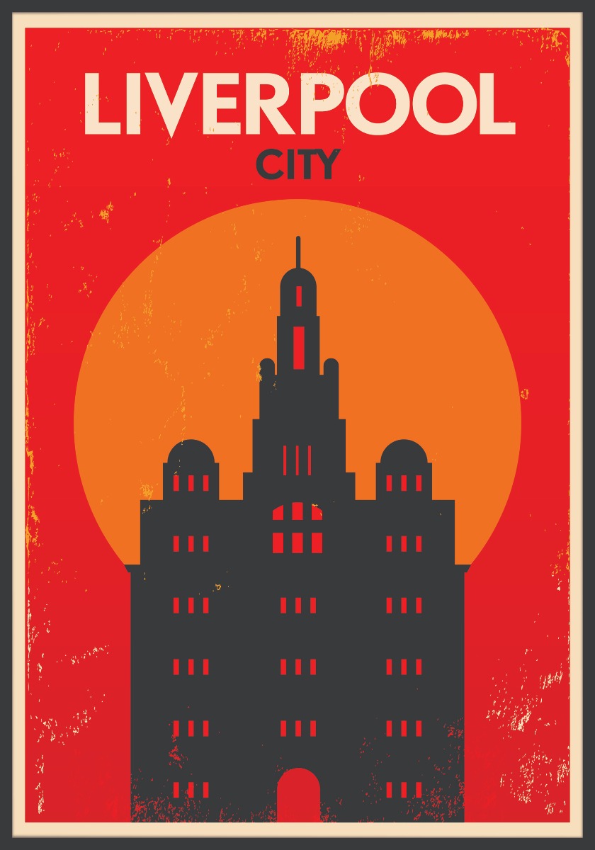 Retro vintage affiche van Liverpool