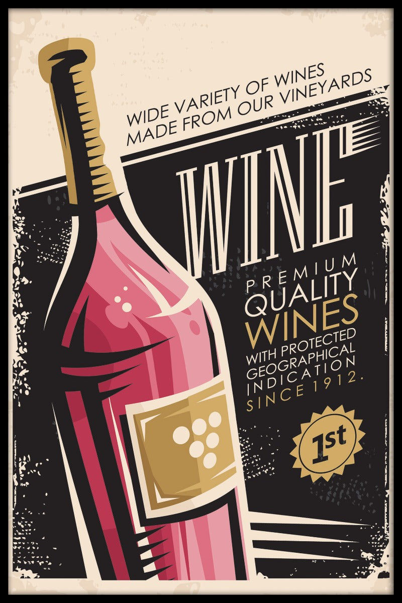 Wijn vintage poster