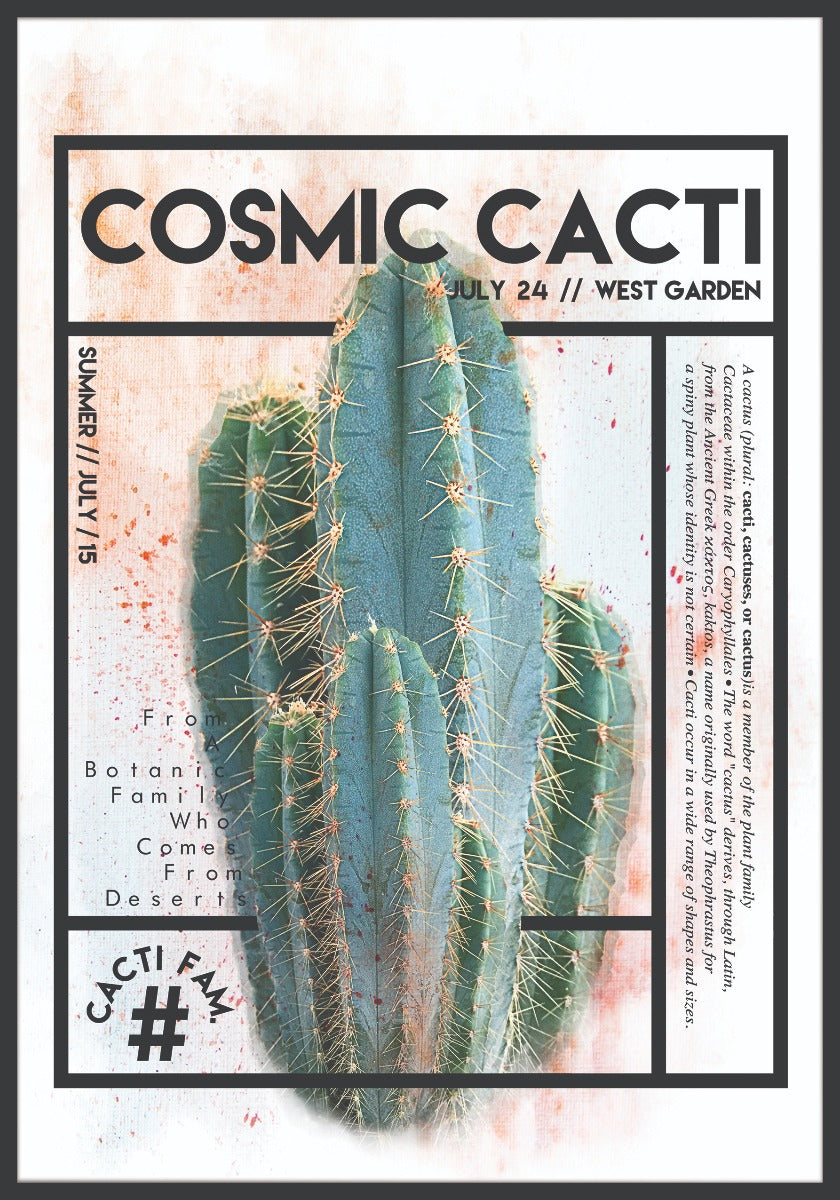 Kosmische cactussen poster