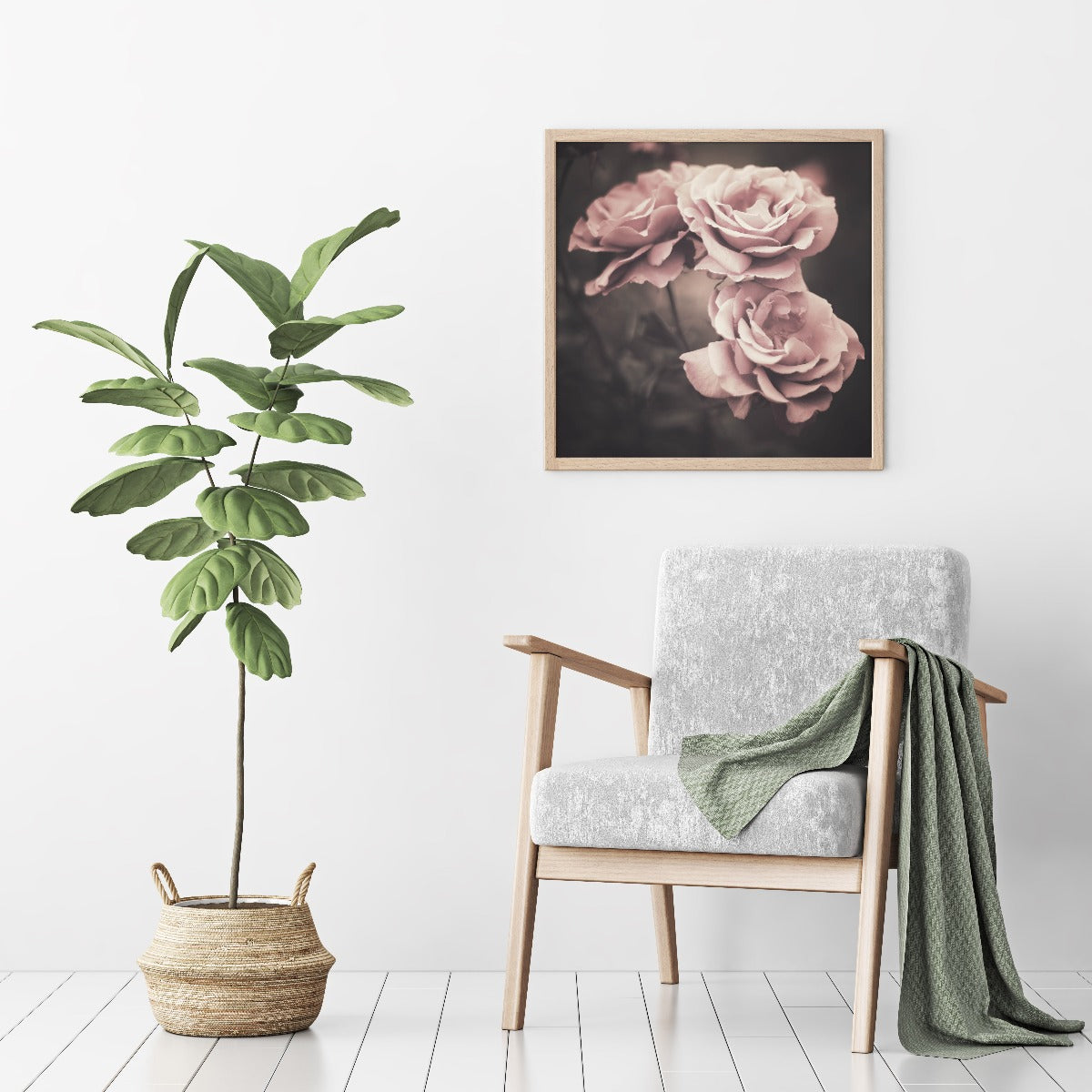 Vintage bloemenposter