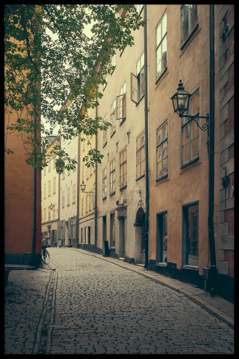 De affiche van de oude stad Stockholm