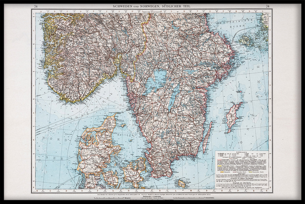 Scandinavië kaart 1896 N02 stuks
