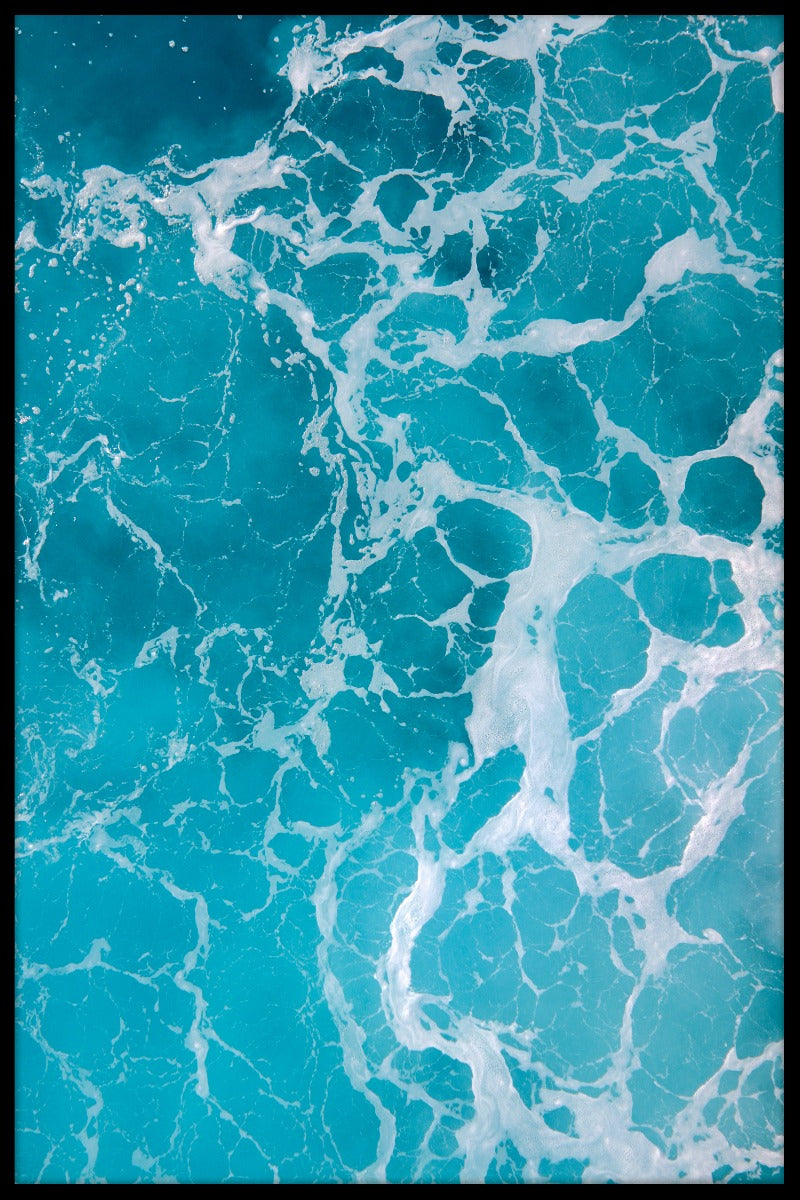 Blauwe zee luchtposter