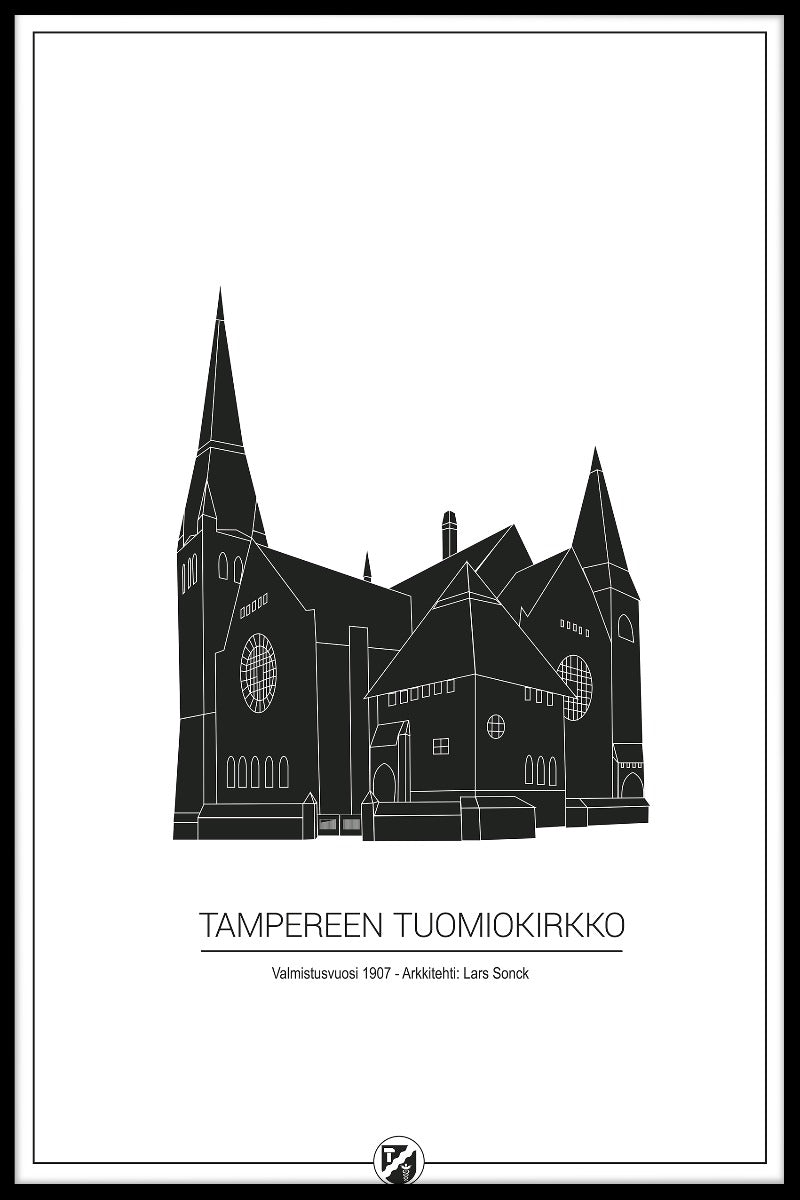 De affiche van de kathedraal van Tampere