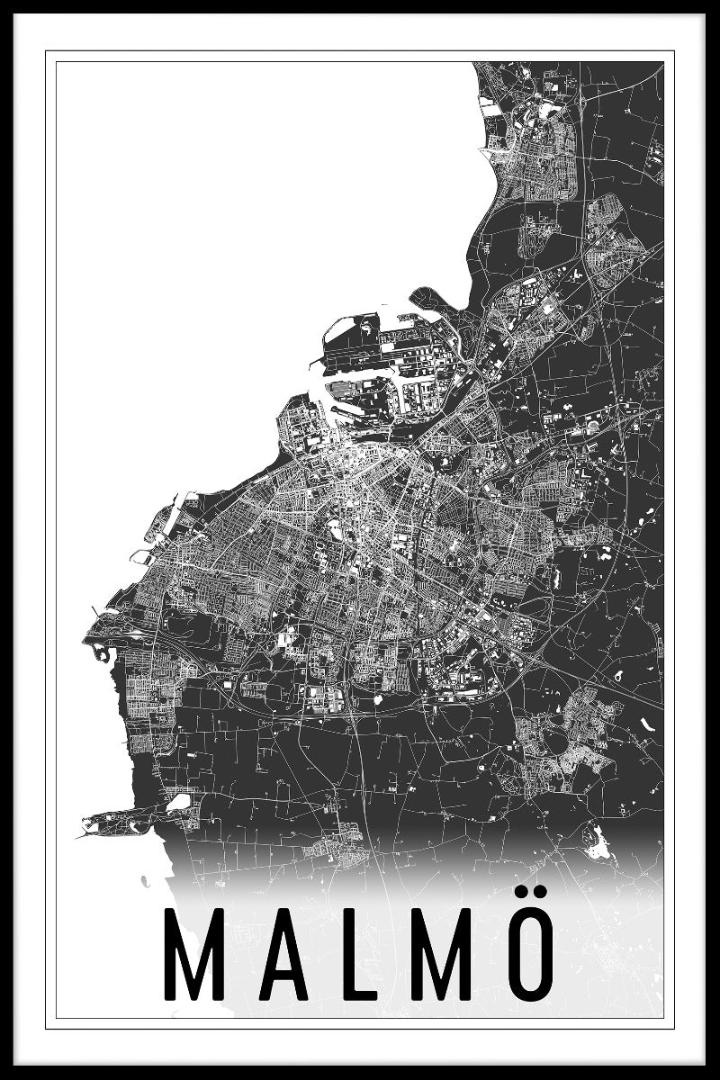 Malmö kaart N02 poster