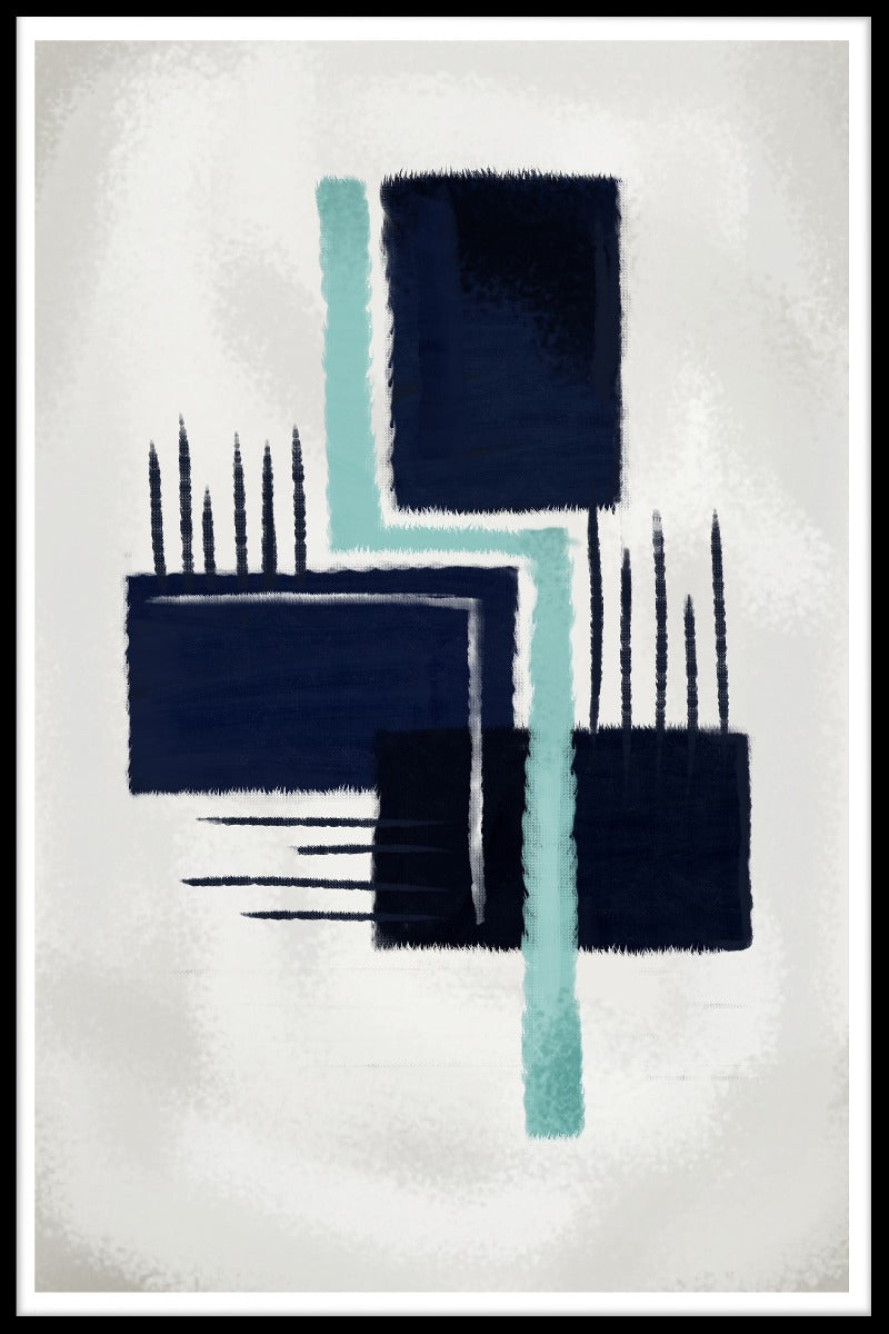 Abstracte kubussenaffiche