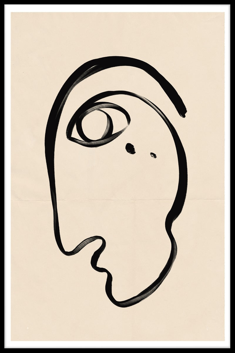 Face Line Art N02-poster