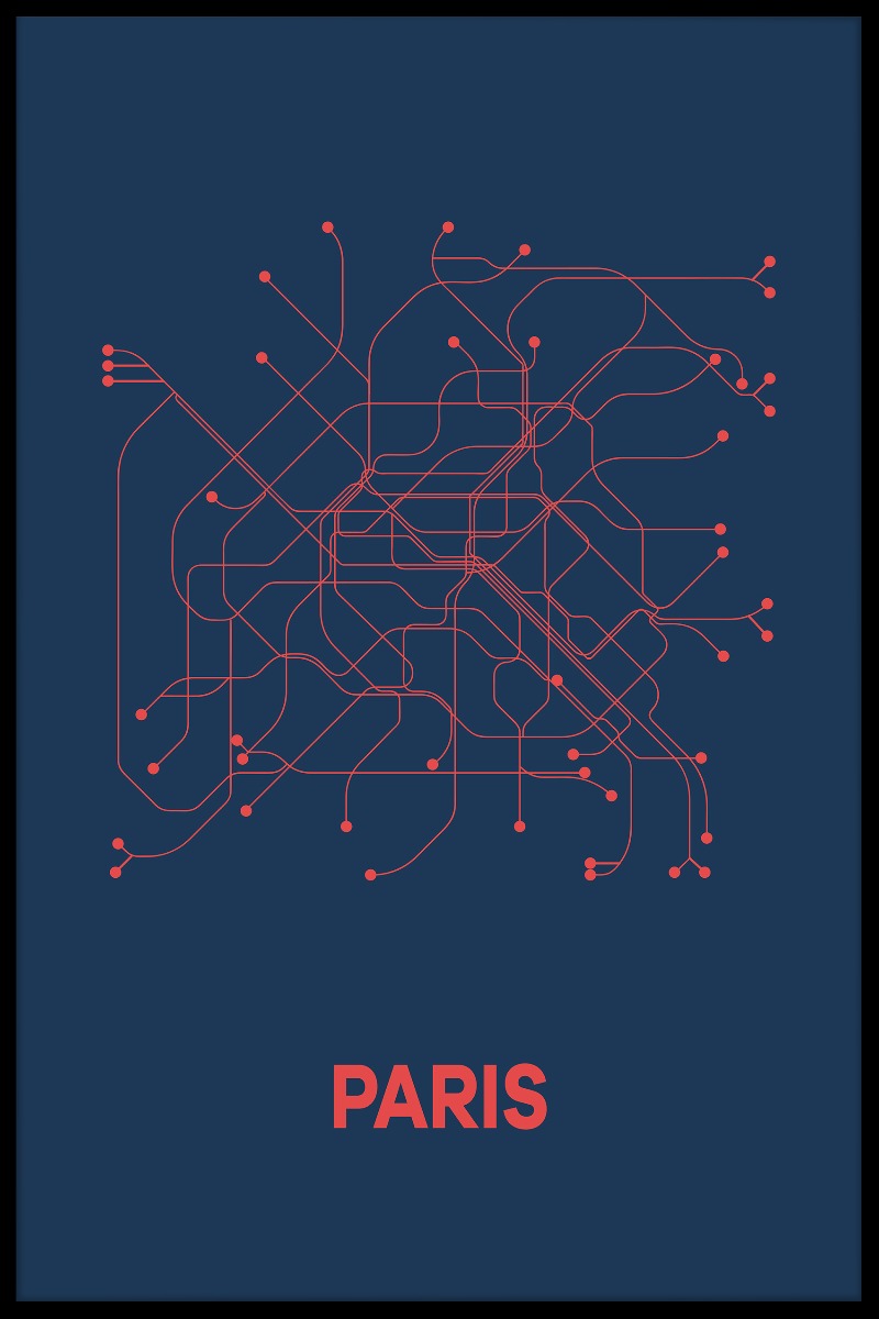 Invoer op de kaart van de metro van Parijs