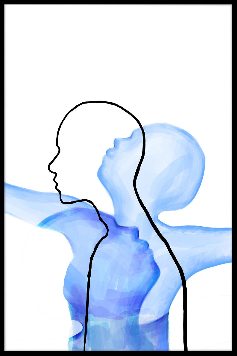 Two Souls Line Art-poster