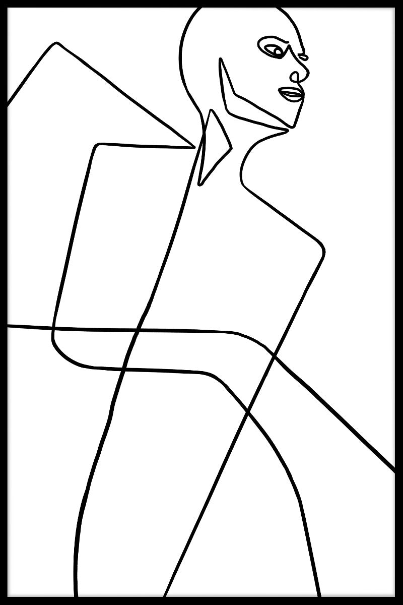Abstracte lijntekeningen N04 poster