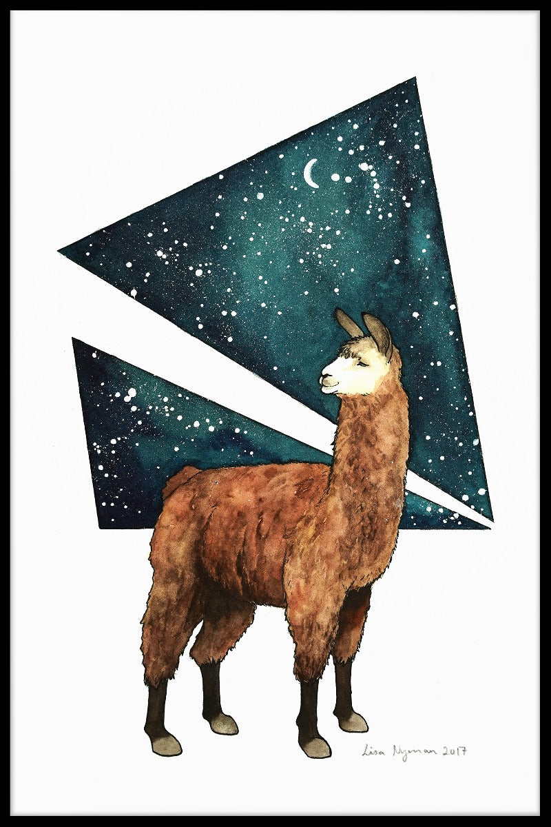 Kosmische lama-poster