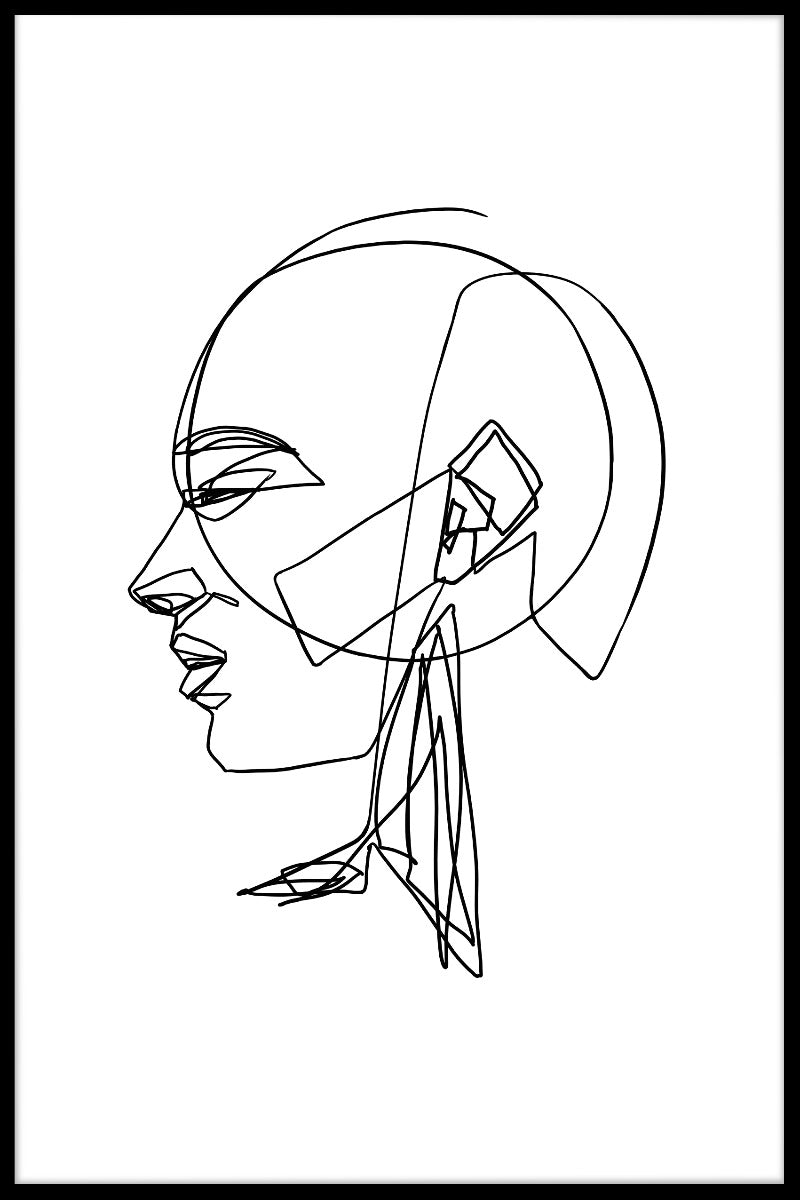 Gezichten Line Art poster