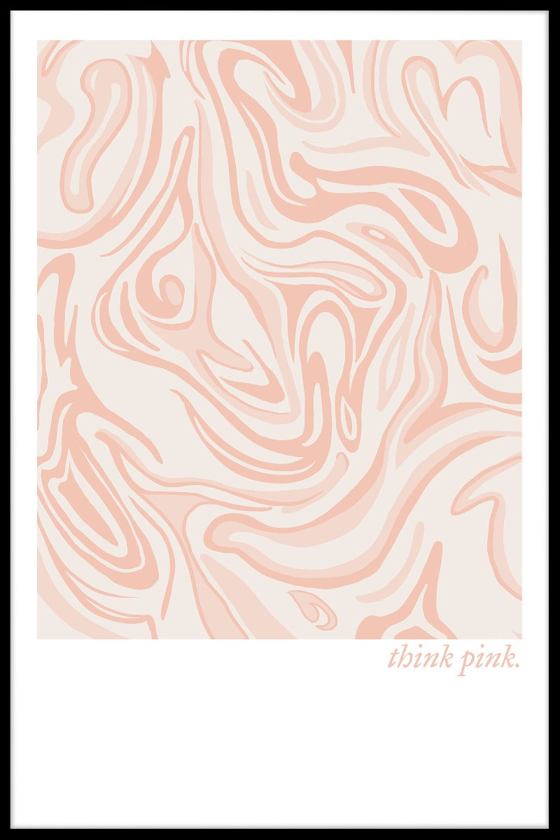 Denk aan roze abstracte poster