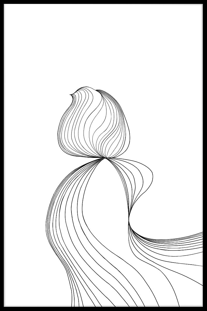 Abstracte vormen lijn Art Poster