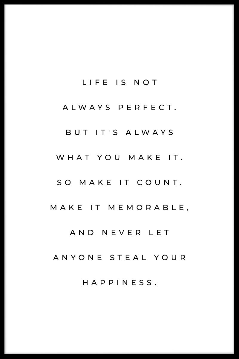 Het leven is geen perfecte poster