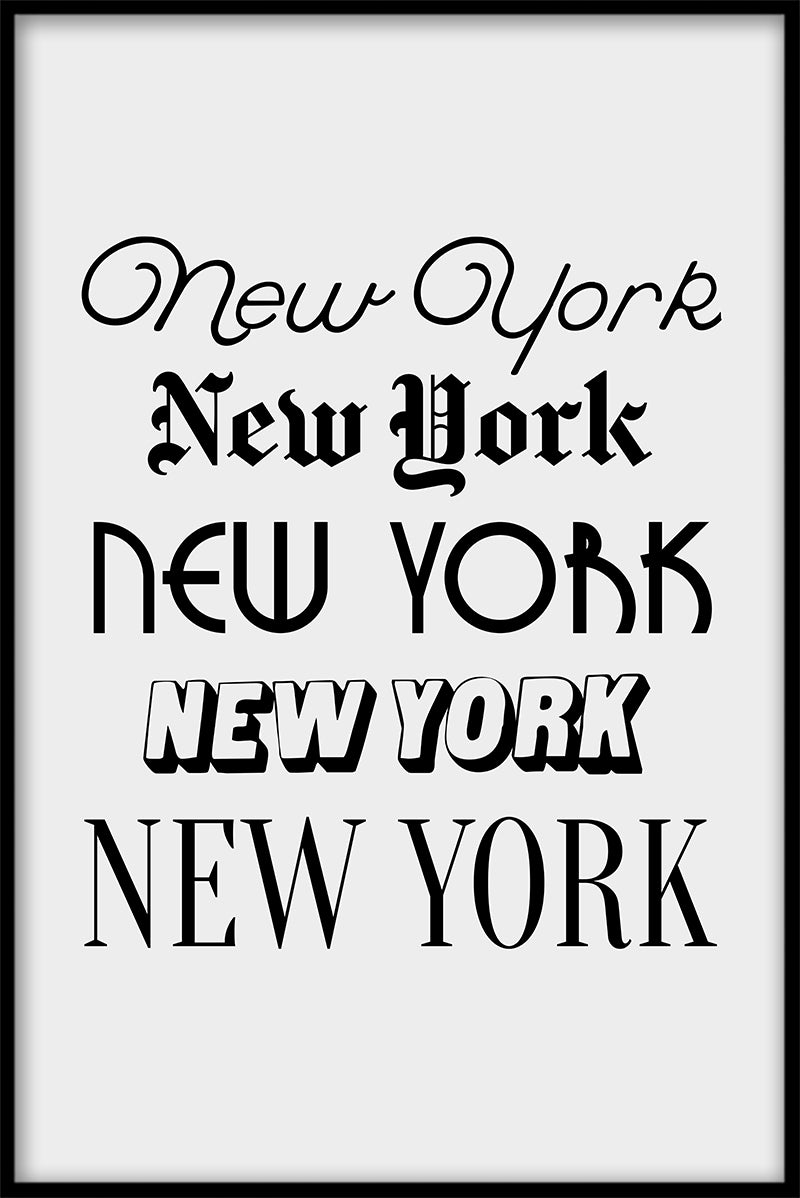 New Yorkse typografieposters