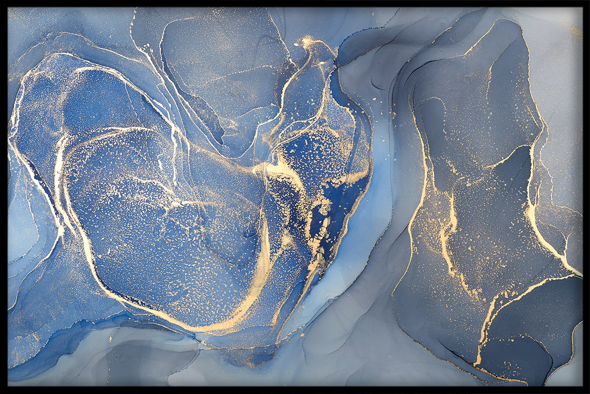 Abstracte blauwe kleurenaffiche