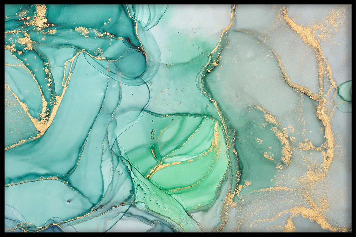 Abstracte groene kleurenaffiche