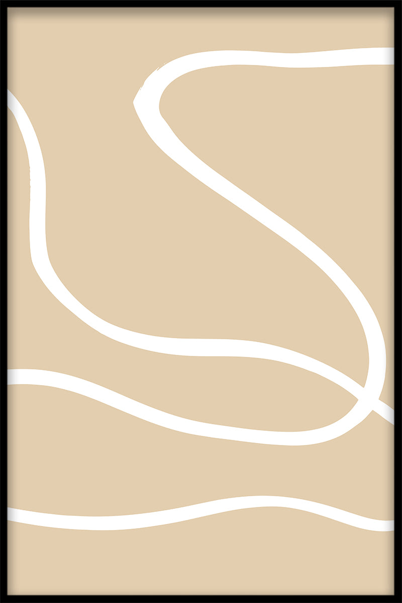 Beige Lijnen 01 poster