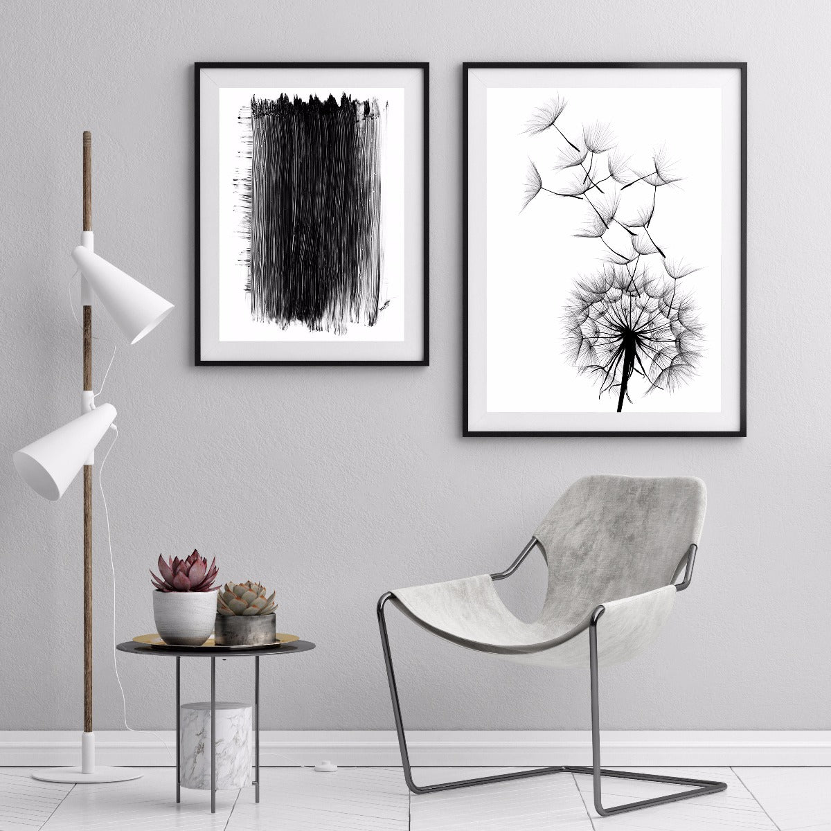 In de zwarte abstracte poster