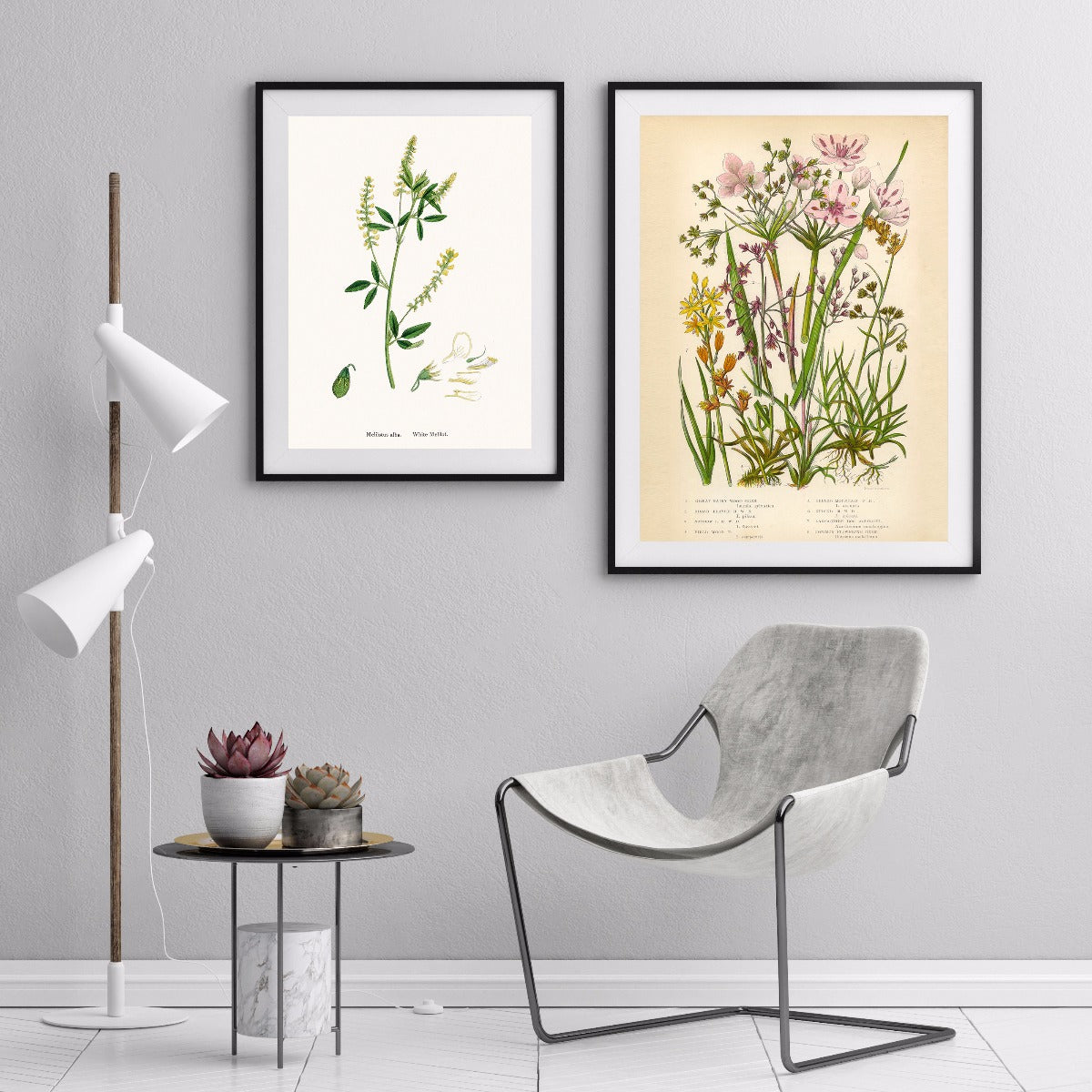 Vintage bloemenposter