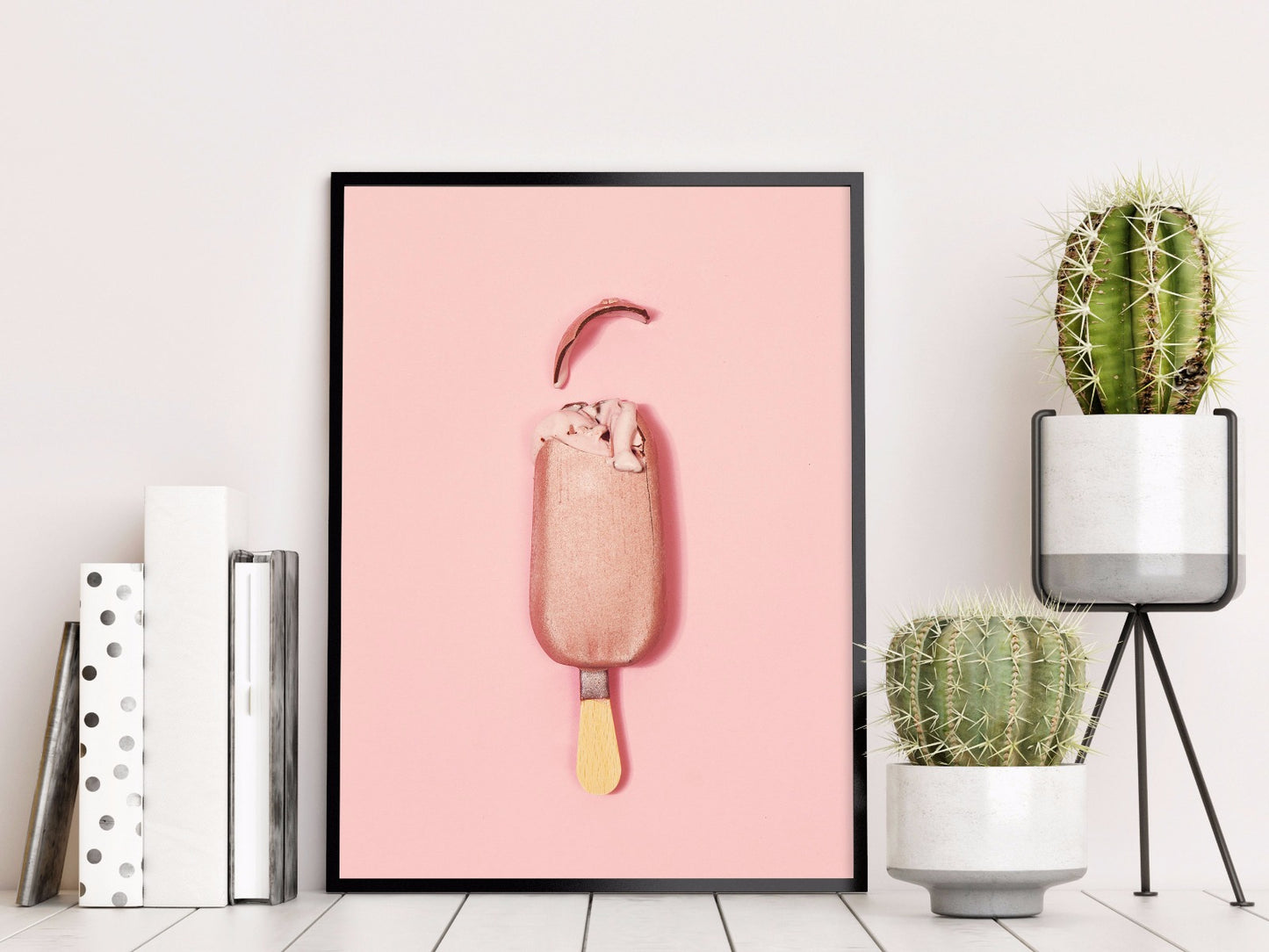 IJs op roze posters