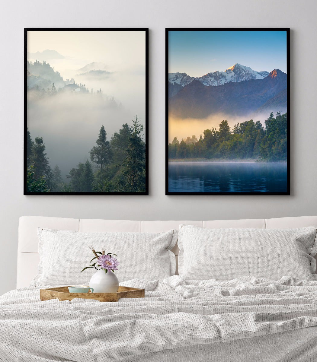 poster Ochtendmist in het bos