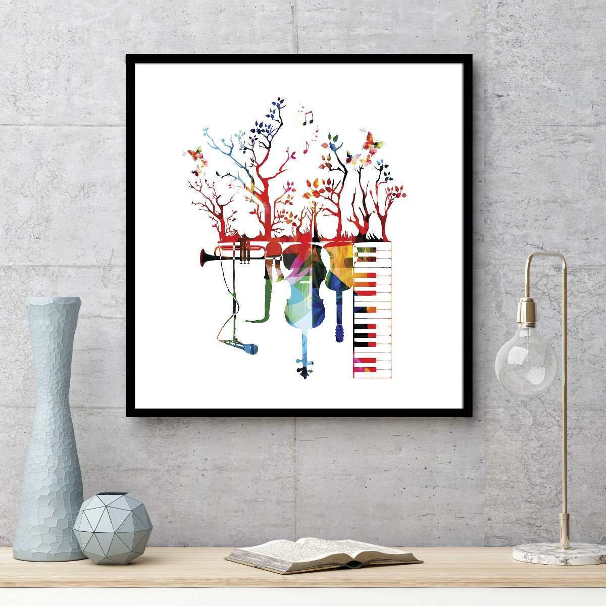Muziekinstrument illustratie poster