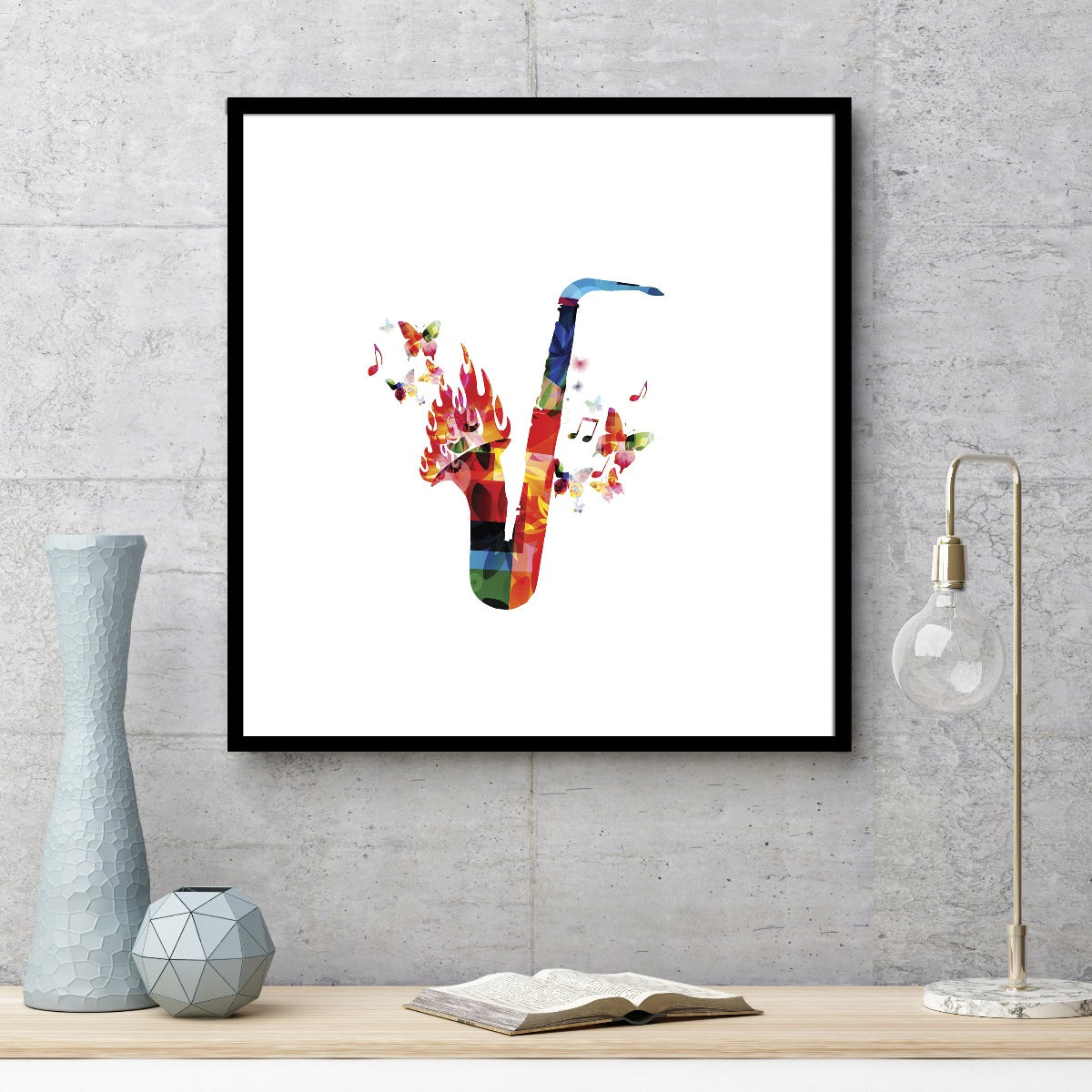 Saxofoon illustratie poster