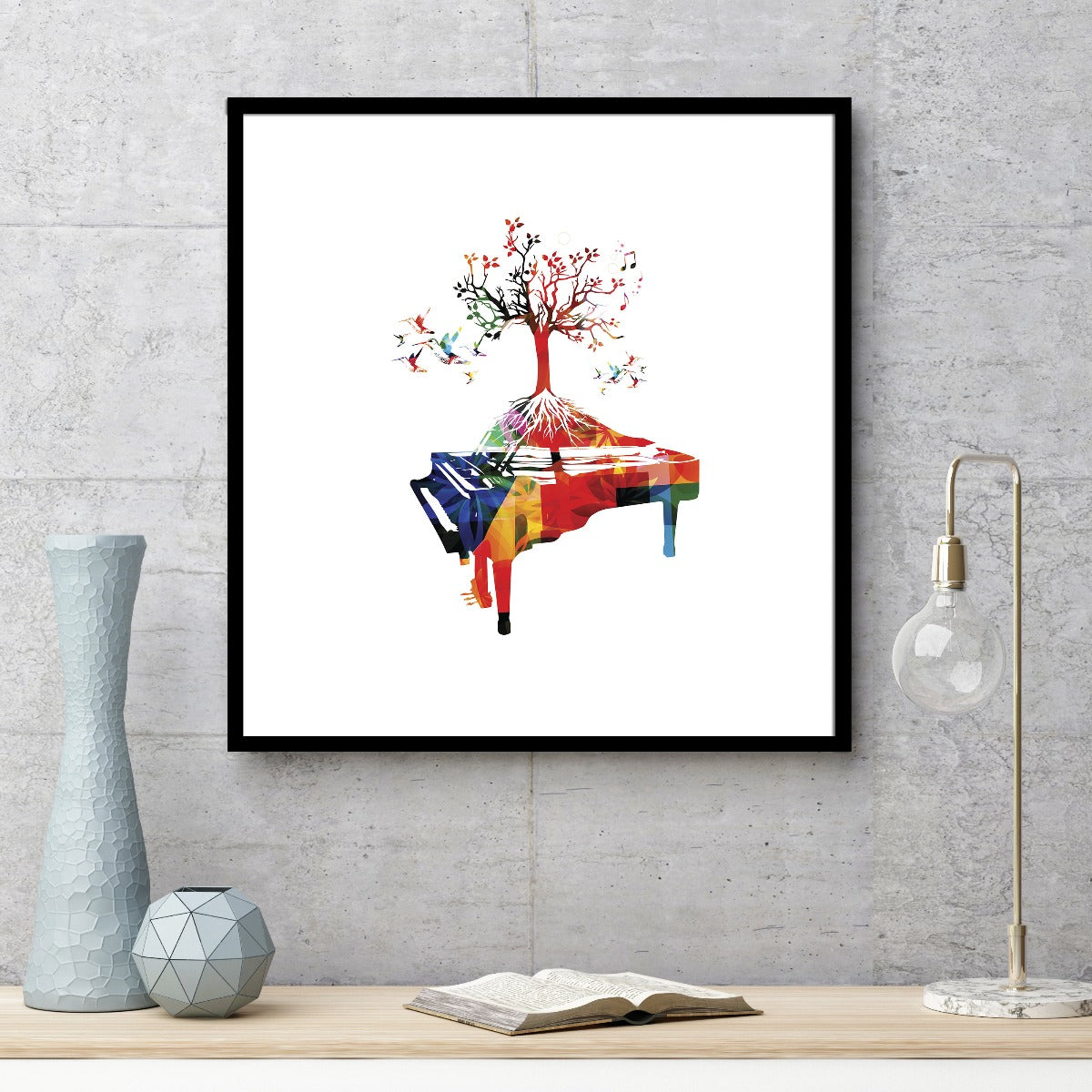 De affiche van de pianoillustratie