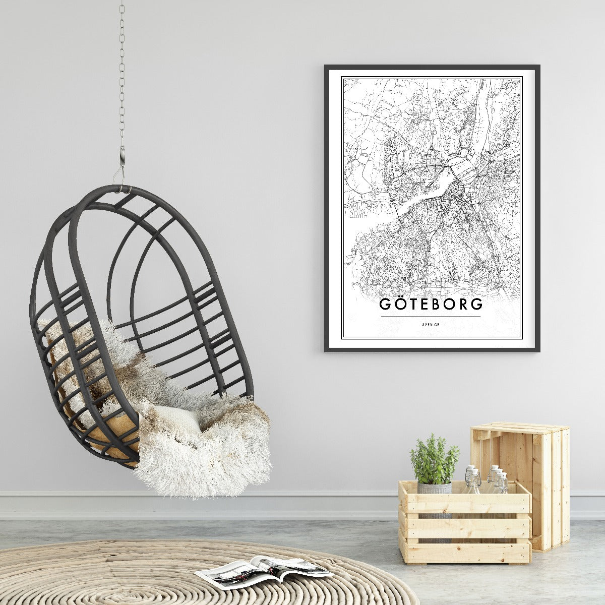 Posters met de kaart van Göteborg