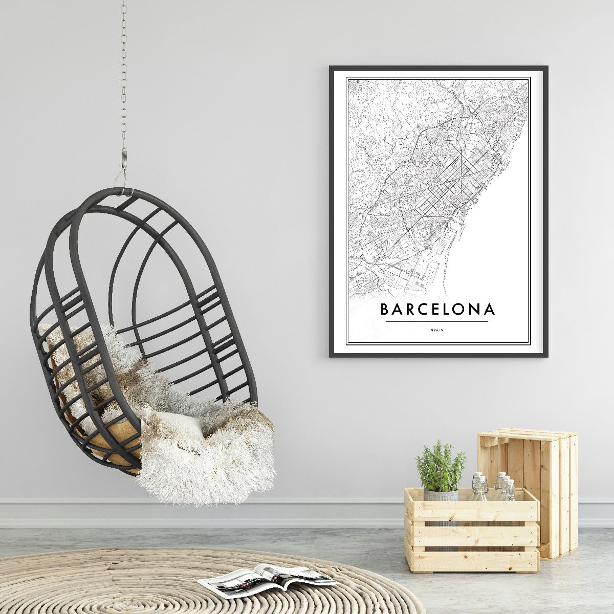 Kaartvermeldingen van Barcelona Spanje