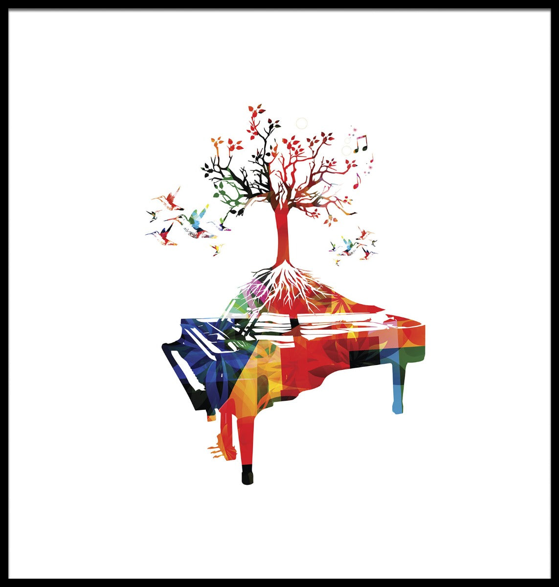 De affiche van de pianoillustratie