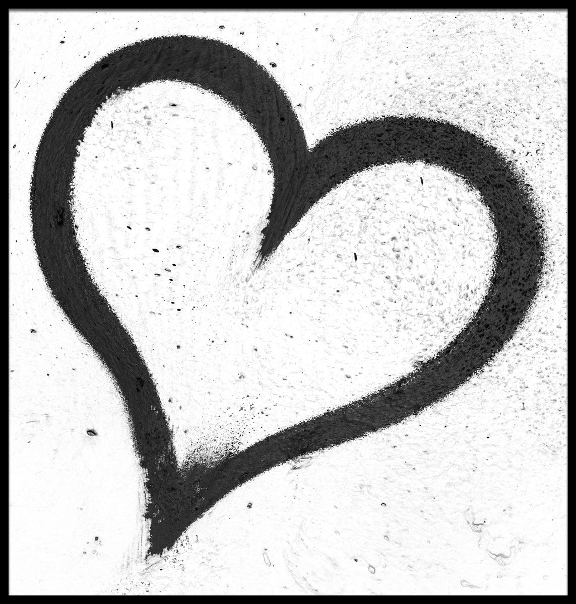 Zwarte Grunge hart poster