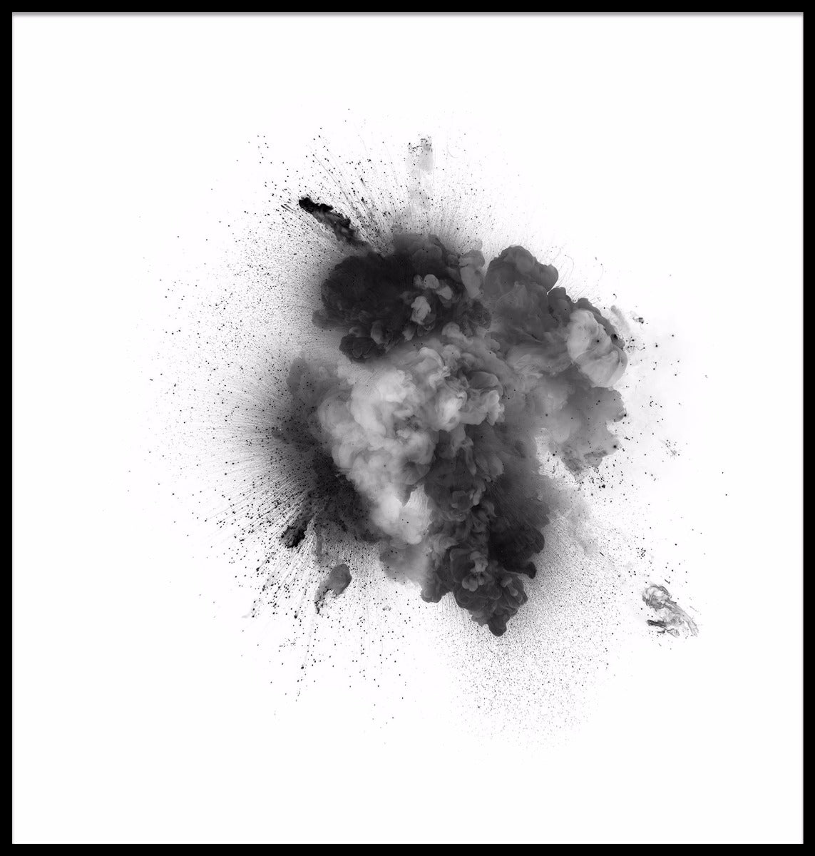 Zwarte explosie illustratie poster