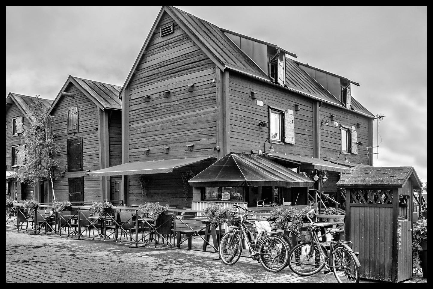 Oude houten huizen Oulu poster
