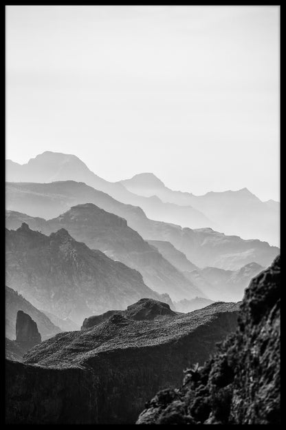  Misty Mountains zwart-wit poster