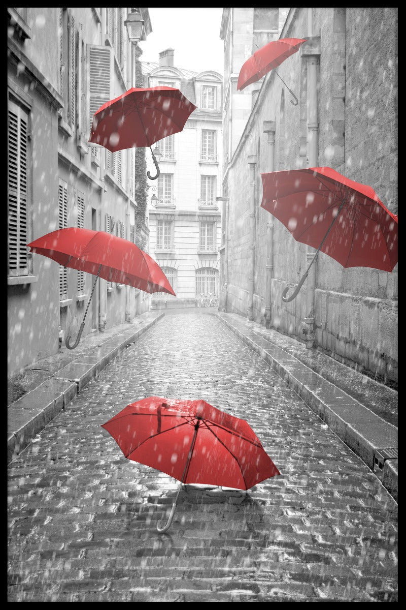  Rode paraplu's poster