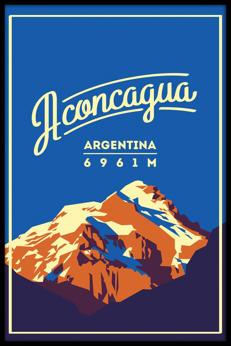 Vintage affiche van Aconcagua