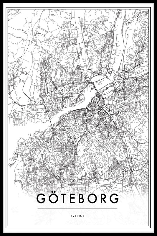  Posters met de kaart van Göteborg