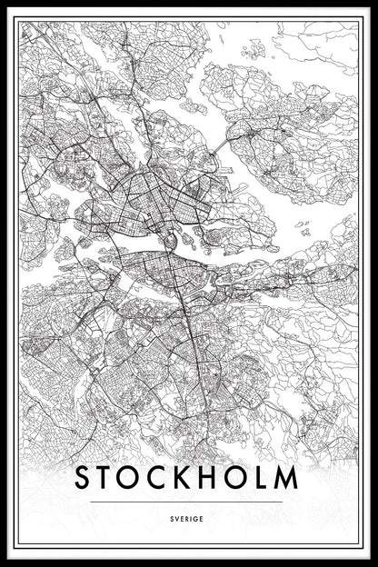  Posters met de kaart van Stockholm